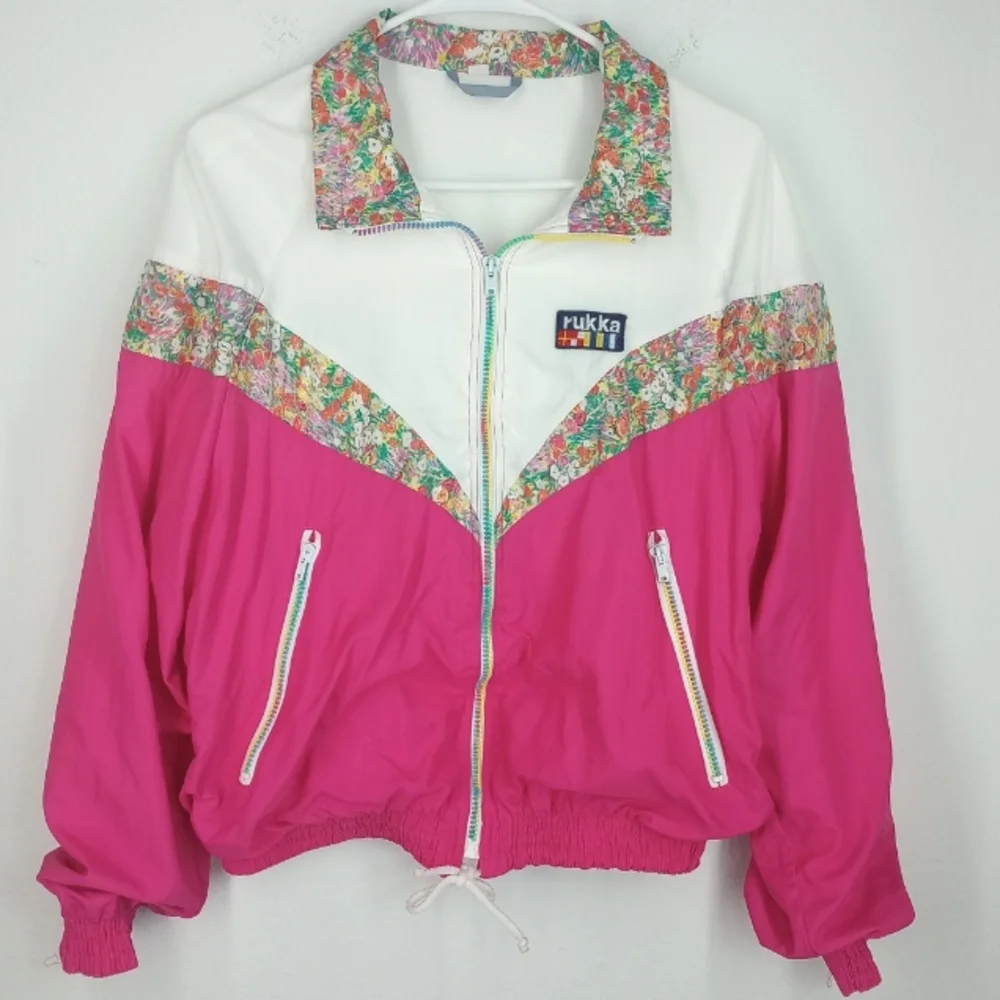 Vintage 80's 90's Colorful Windbreaker Jacket Rukka Made In Finland Size 36(M) - Picture 1 of 12